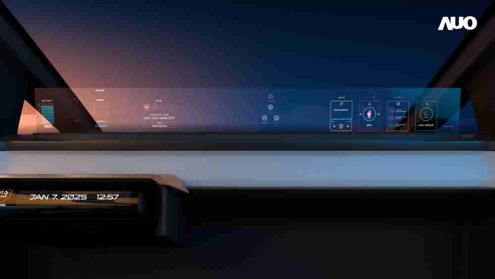 2468BET无界透明显示接口(Horizon Image Glass)透过车运算方案整合仪表板、、中控台及副驾显示器，，一体式全景呈现，，，提供乘用者清晰的前方视野、、、行车必要信息与娱乐功能